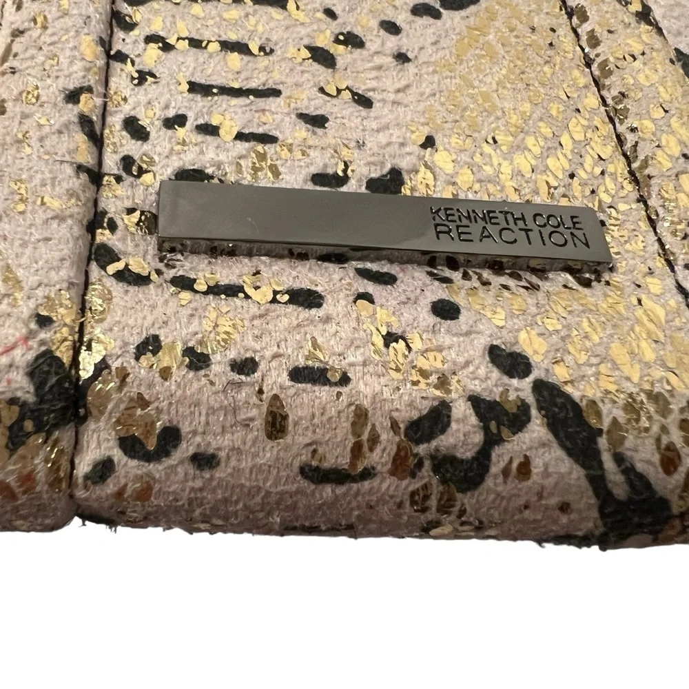 Kenneth Cole Reaction Animal Print Metallic Gold Wallet NWOT